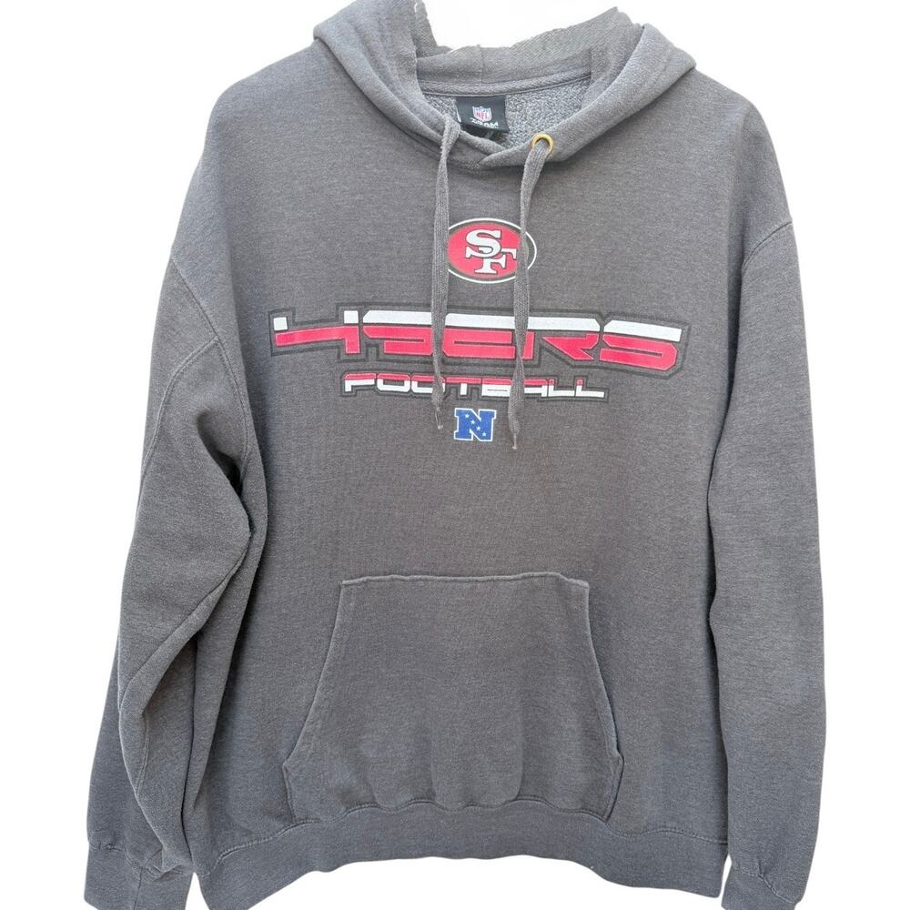 NFL San Francisco 49ers Hoodie Mens Large Gray Pullover Team Apparel